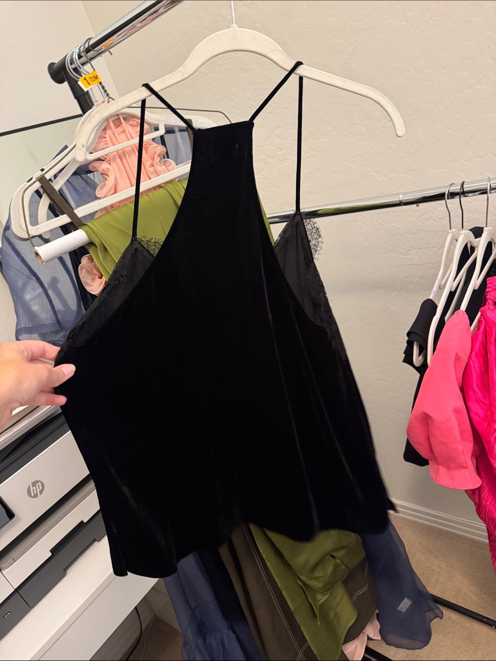 Cami NYC Black Velvet Lace-Trim Camisole - Picture 4 of 4